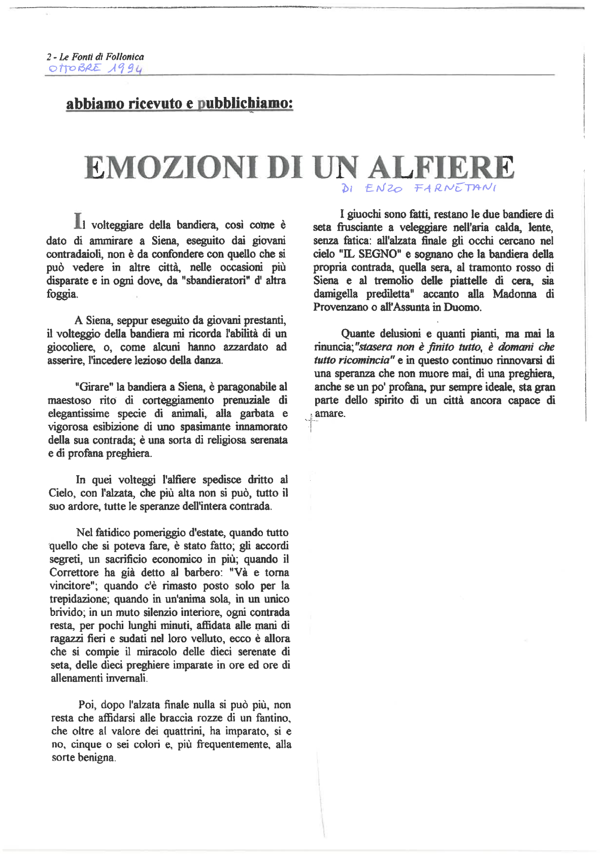 Articolo babbo sulle fonti